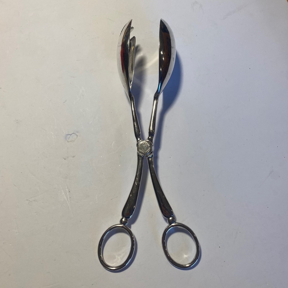 Princess House Salad Tongs 10 in Silver Excellent Scissor Style Serving